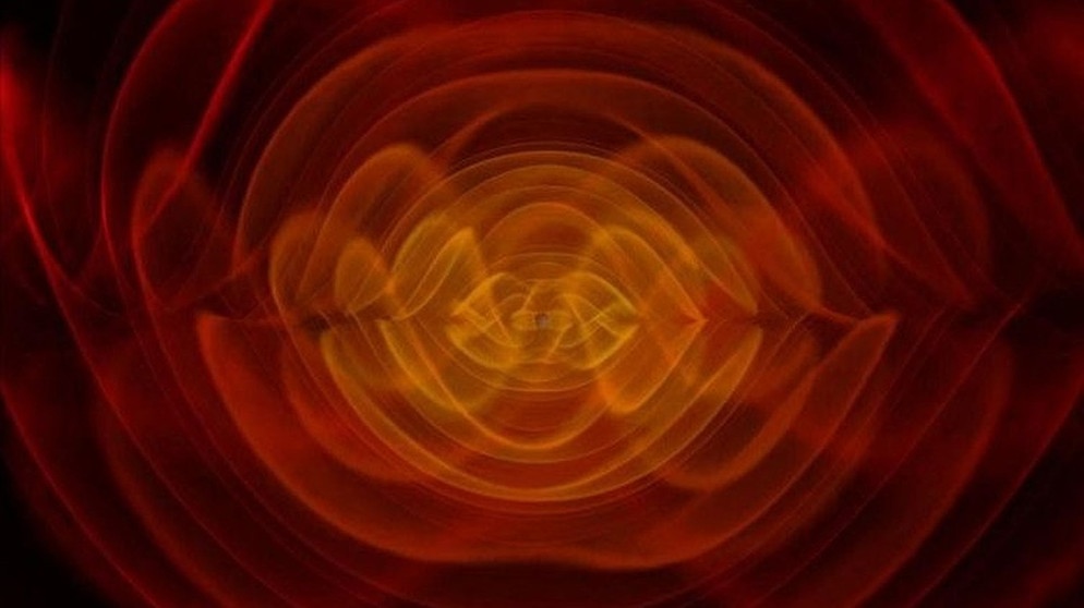 Simulation der Gravitationswellen. | Bild: NASA/C. Henze